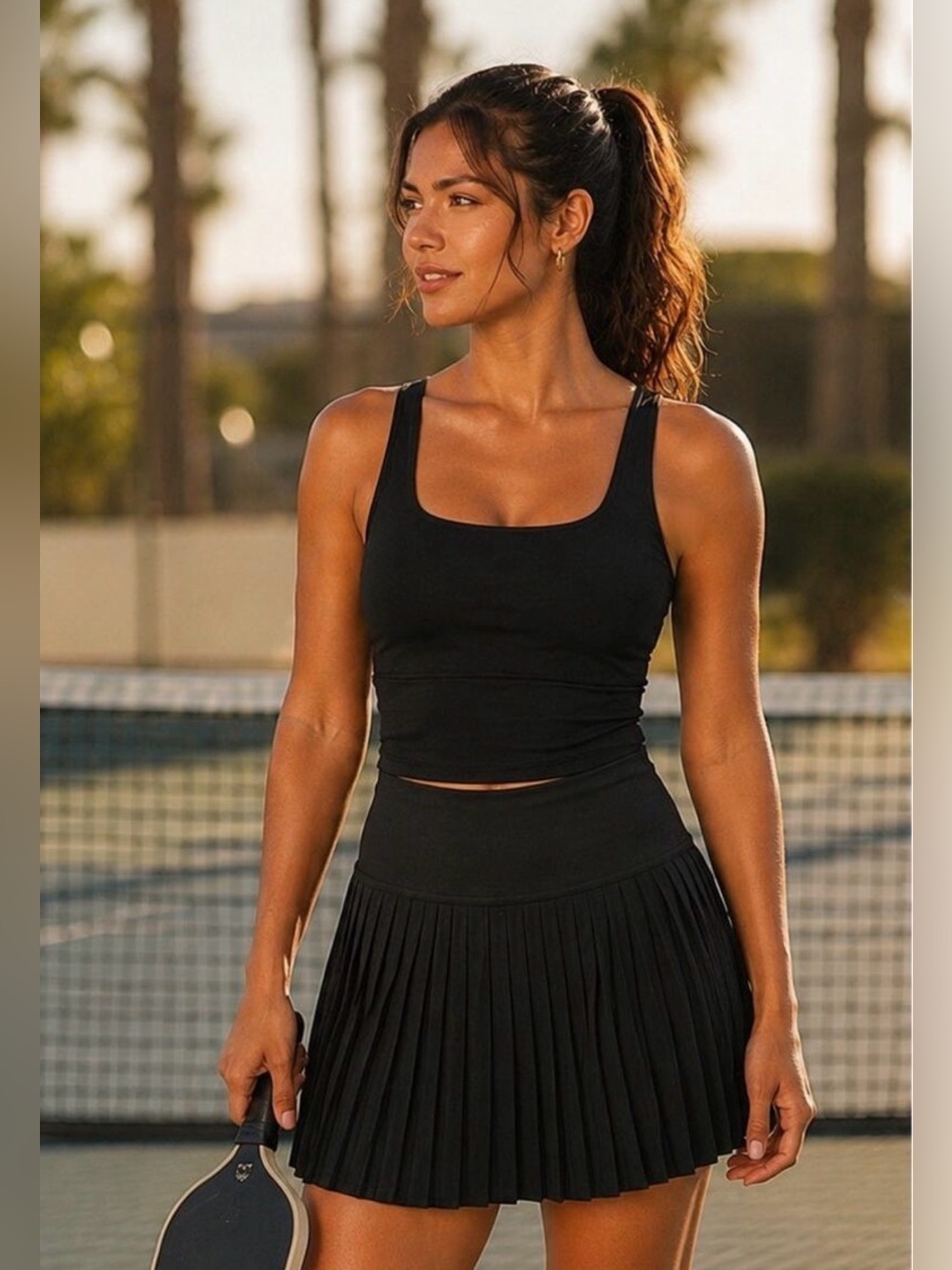 Fabletics Black Pleated Tennis Skort XL NWT Activewear Athleisure Skirt